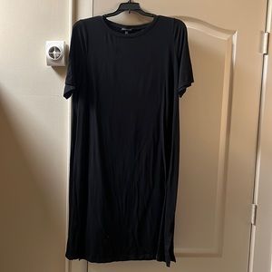 Black Eileen Fisher midi Tshirt dress XL